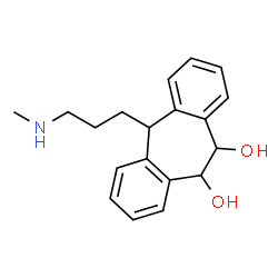 ChemSpider 2D Image | 5-[3-(Methylamino)propyl]-10,11-dihydro-5H-dibenzo[a,d][7]annulene-10,11-diol | C19H23NO2