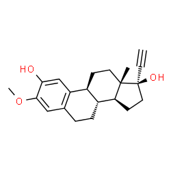 ChemSpider 2D Image | (17alpha)-3-Methoxy-19-norpregna-1,3,5(10)-trien-20-yne-2,17-diol | C21H26O3