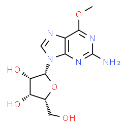 ChemSpider 2D Image | 9-(beta-D-Lyxofuranosyl)-6-methoxy-9H-purin-2-amine | C11H15N5O5