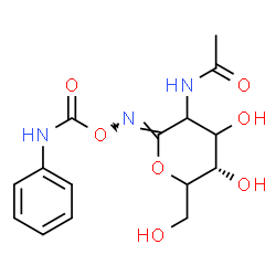 ChemSpider 2D Image | N-[(2Z,5S)-4,5-Dihydroxy-6-(hydroxymethyl)-2-{[(phenylcarbamoyl)oxy]imino}tetrahydro-2H-pyran-3-yl]acetamide | C15H19N3O7