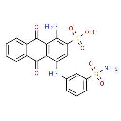 ChemSpider 2D Image | 1-Amino-9,10-dioxo-4-[(3-sulfamoylphenyl)amino]-9,10-dihydro-2-anthracenesulfonic acid | C20H15N3O7S2
