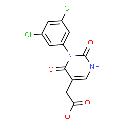 ChemSpider 2D Image | [3-(3,5-Dichlorophenyl)-2,4-dioxo-1,2,3,4-tetrahydro-5-pyrimidinyl]acetic acid | C12H8Cl2N2O4