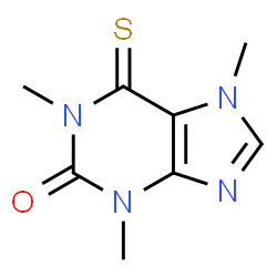 ChemSpider 2D Image | 1,3,6,7-Tetrahydro-1,3,7-trimethyl-6-thioxo-2H-purin-2-one | C8H10N4OS