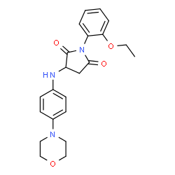 ChemSpider 2D Image | 1-(2-Ethoxy-phenyl)-3-(4-morpholin-4-yl-phenylamino)-pyrrolidine-2,5-dione | C22H25N3O4