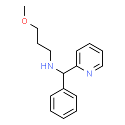 ChemSpider 2D Image | (3-METHOXYPROPYL)[PHENYL(PYRIDIN-2-YL)METHYL]AMINE | C16H20N2O