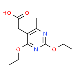 ChemSpider 2D Image | 2,4-Diethoxy-6-methyl-5-pyrimidineacetic acid | C11H16N2O4