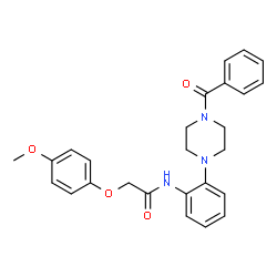 ChemSpider 2D Image | N-[2-(4-Benzoyl-1-piperazinyl)phenyl]-2-(4-methoxyphenoxy)acetamide | C26H27N3O4
