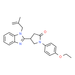 ChemSpider 2D Image | 1-(4-Ethoxyphenyl)-4-[1-(2-methyl-2-propen-1-yl)-1H-benzimidazol-2-yl]-2-pyrrolidinone | C23H25N3O2