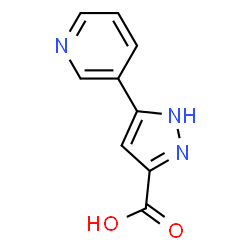 ChemSpider 2D Image | 5-pyridin-3-yl-1H-pyrazole-3-carboxylic acid | C9H7N3O2