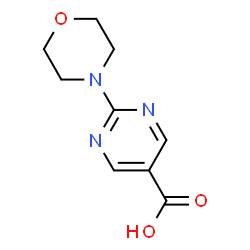 ChemSpider 2D Image | 2-morpholinopyrimidine-5-carboxylic acid | C9H11N3O3