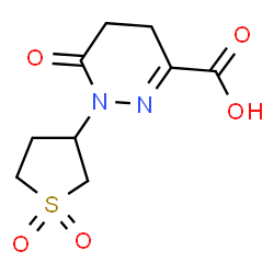 ChemSpider 2D Image | 1-(1,1-dioxidotetrahydro-3-thienyl)-6-oxo-1,4,5,6-tetrahydro-3-pyridazinecarboxylic acid | C9H12N2O5S