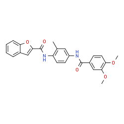 ChemSpider 2D Image | N-[4-[(3,4-Dimethoxybenzoyl)amino]-2-methylphenyl]-2-benzofurancarboxamide | C25H22N2O5