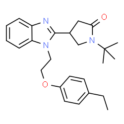 ChemSpider 2D Image | 4-{1-[2-(4-Ethylphenoxy)ethyl]-1H-benzimidazol-2-yl}-1-(2-methyl-2-propanyl)-2-pyrrolidinone | C25H31N3O2