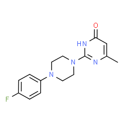 ChemSpider 2D Image | 4-pyrimidinol, 2-[4-(4-fluorophenyl)-1-piperazinyl]-6-methyl- | C15H17FN4O