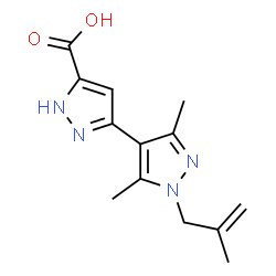 ChemSpider 2D Image | 3',5'-dimethyl-1'-(2-methylallyl)-1H,1'H-[3,4'-bipyrazole]-5-carboxylic acid | C13H16N4O2