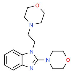 ChemSpider 2D Image | 2-(4-Morpholinyl)-1-[2-(4-morpholinyl)ethyl]-1H-benzimidazole | C17H24N4O2