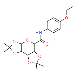 ChemSpider 2D Image | N-(4-Ethoxyphenyl)-2,2,7,7-tetramethyltetrahydro-3aH-bis[1,3]dioxolo[4,5-b:4',5'-d]pyran-5-carboxamide | C20H27NO7