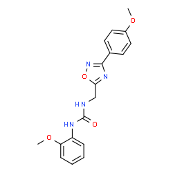 ChemSpider 2D Image | 1-(2-Methoxyphenyl)-3-{[3-(4-methoxyphenyl)-1,2,4-oxadiazol-5-yl]methyl}urea | C18H18N4O4