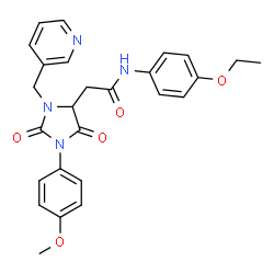 ChemSpider 2D Image | N-(4-Ethoxyphenyl)-2-[1-(4-methoxyphenyl)-2,5-dioxo-3-(3-pyridinylmethyl)-4-imidazolidinyl]acetamide | C26H26N4O5