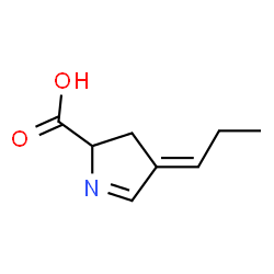 ChemSpider 2D Image | (4E)-4-Propylidene-3,4-dihydro-2H-pyrrole-2-carboxylic acid | C8H11NO2