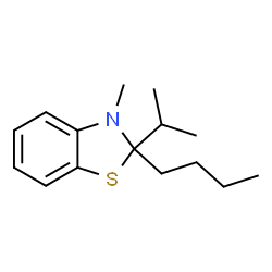 ChemSpider 2D Image | 2-Butyl-2-isopropyl-3-methyl-2,3-dihydro-1,3-benzothiazole | C15H23NS