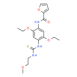 ChemSpider 2D Image | N-(2,5-Diethoxy-4-{[(2-methoxyethyl)carbamothioyl]amino}phenyl)-2-furamide | C19H25N3O5S