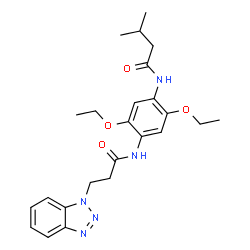 ChemSpider 2D Image | N-(4-{[3-(1H-Benzotriazol-1-yl)propanoyl]amino}-2,5-diethoxyphenyl)-3-methylbutanamide | C24H31N5O4