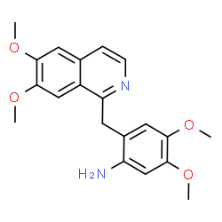 ChemSpider 2D Image | 2-[(6,7-Dimethoxy-1-isoquinolinyl)methyl]-4,5-dimethoxyaniline | C20H22N2O4
