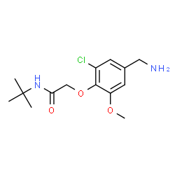 ChemSpider 2D Image | 2-[4-(Aminomethyl)-2-Chloro-6-Methoxyphenoxy]-N-Tert-Butylacetamide | C14H21ClN2O3