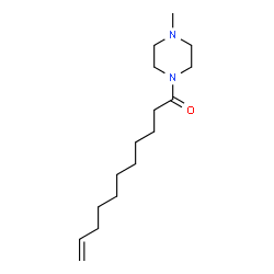 ChemSpider 2D Image | 1-(4-Methyl-1-piperazinyl)-10-undecen-1-one | C16H30N2O