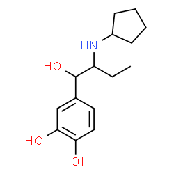 ChemSpider 2D Image | 4-[2-(Cyclopentylamino)-1-hydroxybutyl]-1,2-benzenediol | C15H23NO3