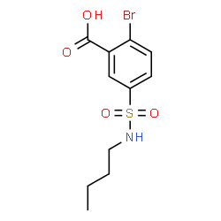 ChemSpider 2D Image | 2-Bromo-5-(butylsulfamoyl)benzoic acid | C11H14BrNO4S