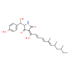 ChemSpider 2D Image | (3E)-5-[Hydroxy(4-hydroxyphenyl)methyl]-3-[(2E,4E,6E)-1-hydroxy-6,8,10-trimethyl-2,4,6-dodecatrien-1-ylidene]-2,4-pyrrolidinedione | C26H33NO5