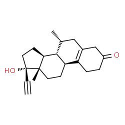 ChemSpider 2D Image | (7R,8R,9S,13S,14S,17S)-17-ethynyl-17-hydroxy-7,13-dimethyl-1,2,4,6,7,8,9,11,12,14,15,16-dodecahydrocyclopenta[a]phenanthren-3-one | C21H28O2