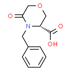 ChemSpider 2D Image | (R)-4-benzyl-5-oxomorpholine-3-carboxylic acid | C12H13NO4
