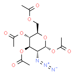 ChemSpider 2D Image | 1,3,4,6-Tetra-O-acetyl-2-azido-2-deoxy-alpha-D-glucopyranose | C14H19N3O9