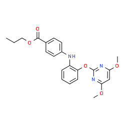 ChemSpider 2D Image | Propyl 4-({2-[(4,6-dimethoxy-2-pyrimidinyl)oxy]phenyl}amino)benzoate | C22H23N3O5