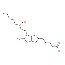 ChemSpider 2D Image | 5-[5-Hydroxy-4-(3-hydroxy-1-octen-1-yl)hexahydro-2(1H)-pentalenylidene]pentanoic acid | C21H34O4
