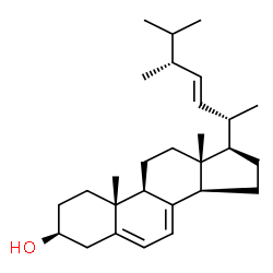 ChemSpider 2D Image | (3beta,20S,22E)-Ergosta-5,7,22-trien-3-ol | C28H44O