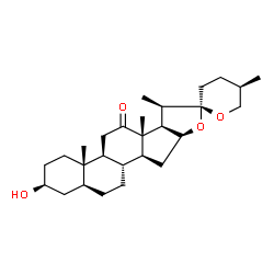 ChemSpider 2D Image | (3beta,5alpha,20R,22S,25R)-3-Hydroxyspirostan-12-one | C27H42O4