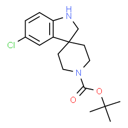 ChemSpider 2D Image | tert-butyl 5-chlorospiro[indoline-3,4'-piperidine]-1'-carboxylate | C17H23ClN2O2