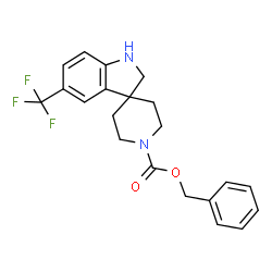 ChemSpider 2D Image | Benzyl 5-(trifluoromethyl)spiro[indoline-3,4'-piperidine]-1'-carboxylate | C21H21F3N2O2