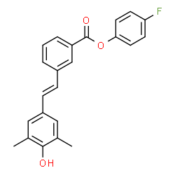 ChemSpider 2D Image | 4-Fluorophenyl 3-[(E)-2-(4-hydroxy-3,5-dimethylphenyl)vinyl]benzoate | C23H19FO3