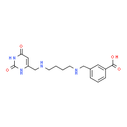 ChemSpider 2D Image | 3-{[(4-{[(2,6-Dioxo-1,2,3,6-tetrahydro-4-pyrimidinyl)methyl]amino}butyl)amino]methyl}benzoic acid | C17H22N4O4