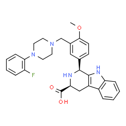 ChemSpider 2D Image | (1S,3S)-1-(3-{[4-(2-Fluorophenyl)-1-piperazinyl]methyl}-4-methoxyphenyl)-2,3,4,9-tetrahydro-1H-beta-carboline-3-carboxylic acid | C30H31FN4O3