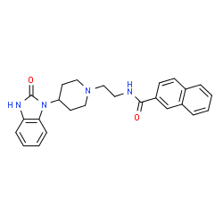 ChemSpider 2D Image | N-[2-[4-(2-oxo-3H-benzimidazol-1-yl)-1-piperidinyl]ethyl]-2-naphthalenecarboxamide | C25H26N4O2