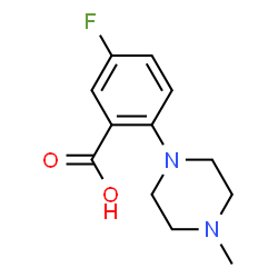 ChemSpider 2D Image | 5-Fluoro-2-(4-methyl-1-piperazinyl)benzoic acid | C12H15FN2O2