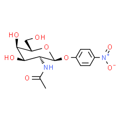 ChemSpider 2D Image | 4-Nitrophenyl 2-acetamido-2-deoxy-alpha-L-allopyranoside | C14H18N2O8