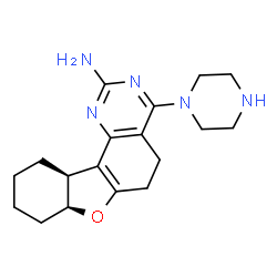 ChemSpider 2D Image | (7aS,11aS)-4-(1-Piperazinyl)-5,6,7a,8,9,10,11,11a-octahydro[1]benzofuro[2,3-h]quinazolin-2-amine | C18H25N5O