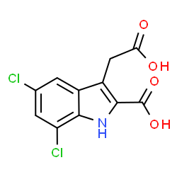 ChemSpider 2D Image | 3-(Carboxymethyl)-5,7-dichloro-1H-indole-2-carboxylic acid | C11H7Cl2NO4
